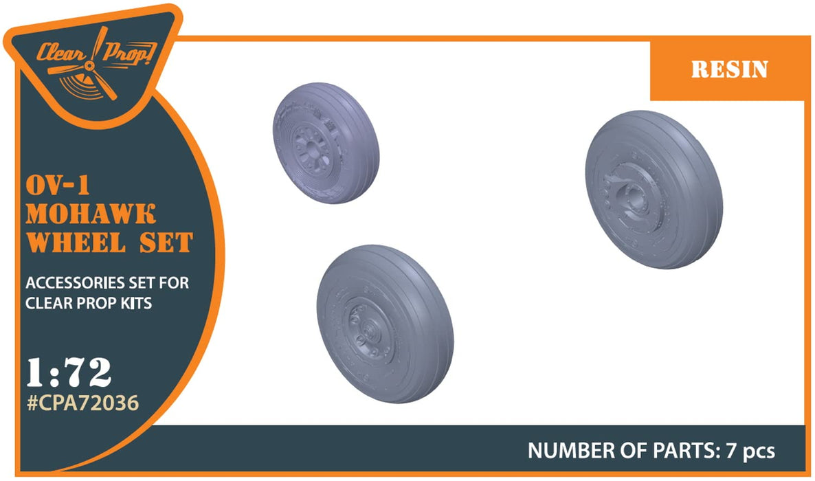 Clear Prop ! 1/72 OV-1 A/B/C/D Mohawk Wheels Set Plastic Model Parts CPUA72036_1