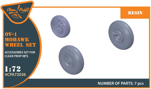Clear Prop ! 1/72 OV-1 A/B/C/D Mohawk Wheels Set Plastic Model Parts CPUA72036_1
