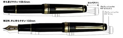 Sailor Fountain Pen Professional Gear Slim Mini Gold Black MF 111303320 NEW_4
