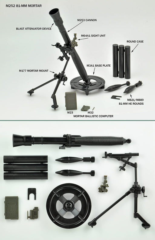 TomyTec LittleArmory LD035 81mm Mortar M252 Type 318767 Plastic Model Kit 1/12_2