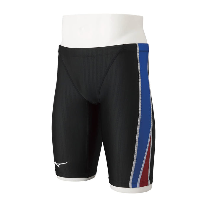 MIZUNO N2MB1024 Men's Swimsuit STREAM ACE Half Spats Black/Blue Size M Polyester_1