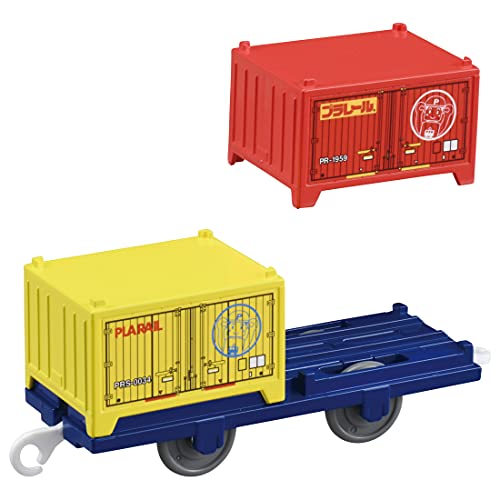 Takara Tomy Plarail KF-06 Plarail Container Train Plastic Red, Yellow Set NEW_1