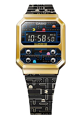 Casio Pac-Man Collaboration Watch Gold & Black A100WEPC-1BJR Limited Collection_2