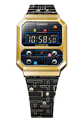 Casio Pac-Man Collaboration Watch Gold & Black A100WEPC-1BJR