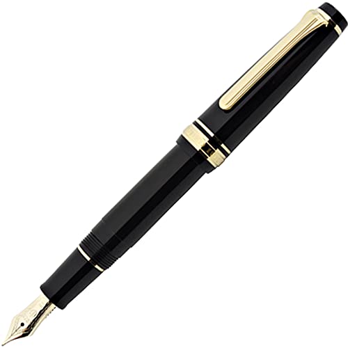 Sailor Fountain Pen Professional Gear Slim Mini Gold Black GT Extra Fine Point_1