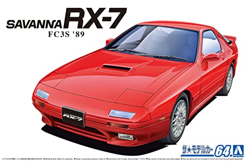 AOSHIMA 1/24 The Model Car 64 MAZDA FC3S SAVANNA RX-7 1989 Model kit NEW_5