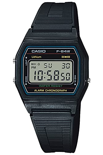 Casio Collection F-84W-1QJH Men's Watch Black Resin Band Alarm LED Light NEW_1