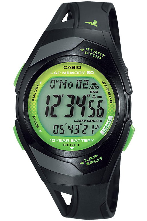 CASIO Collection STR-300J-1AJH Men's Watch Digital Black & Green Resin Band NEW_1
