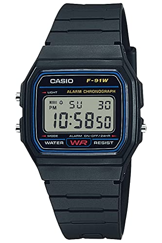 CASIO Watch Casio Collection F-91W-1JH Men's Black LED Light Stop watch NEW_1