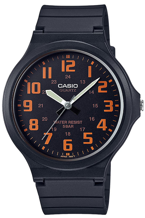 CASIO Collection MW-240-4BJH Men's Watch Black/Orange Blister Pack Analog NEW_1
