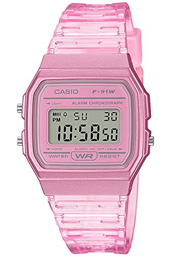 CASIO Collection F-91WS-4JH Men's Watch Clear Pink Blister Pack Stop Watch NEW_1