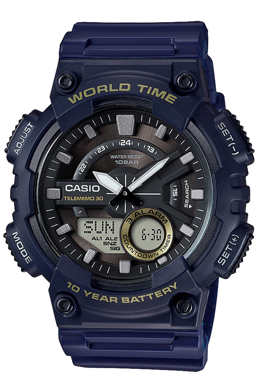 CASIO Collection AEQ-110W-2AJH Men's Watch Navy Blister Pack Stop Watch NEW_1