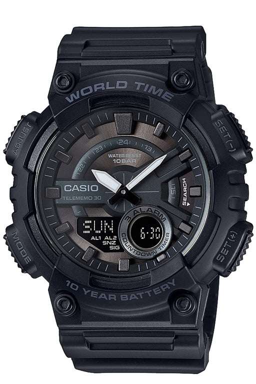 CASIO Collection AEQ-110W-1BJH Men's Watch All Black Blister Pack Stop Watch NEW_1