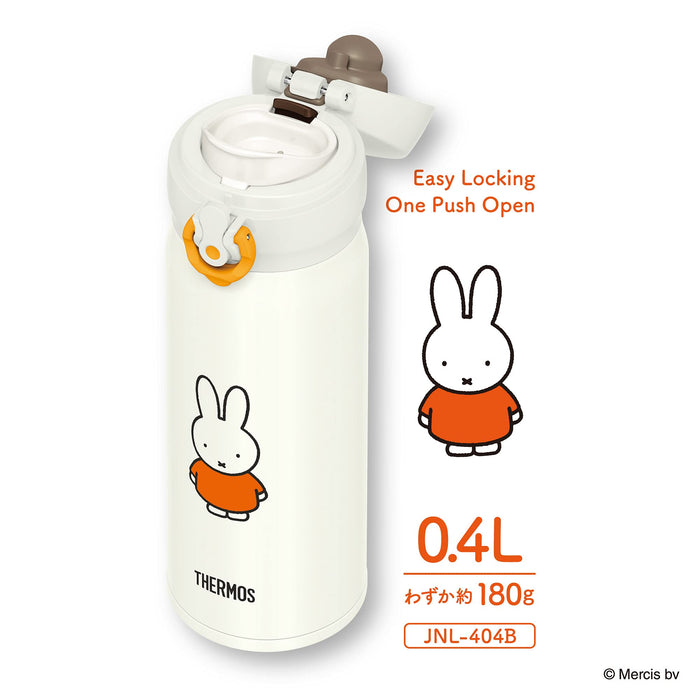 Thermos Water Bottle Vacuum Insulated Mobile Mug 400ml Miffy JNL-404B WH-OR NEW_4