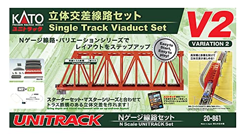Kato 20-861 UNITRACK Variation Set V2 Single Track Viaduct Set N scale NEW_1