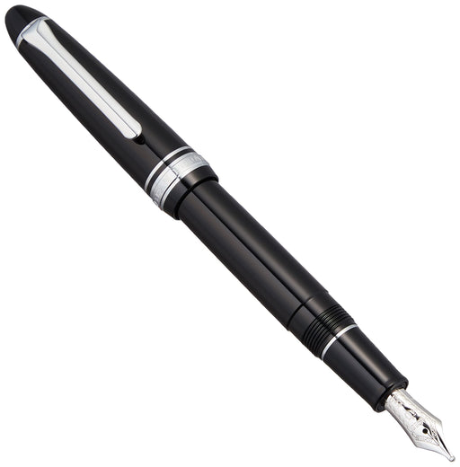 Sailor Fountain Pen Profit Light Silver Trim Black Zoom Resin Medium 11-1039-720_1