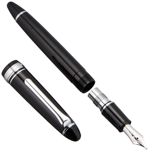 Sailor Fountain Pen Profit Light Silver Trim Black Zoom Resin Medium 11-1039-720_2