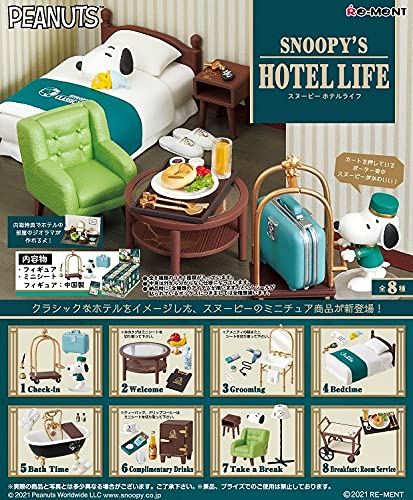 Re-Ment PEANUTS SNOOPY'S HOTEL LIFE 8 pieces Complete BOX H115xW70xD60mm NEW_1