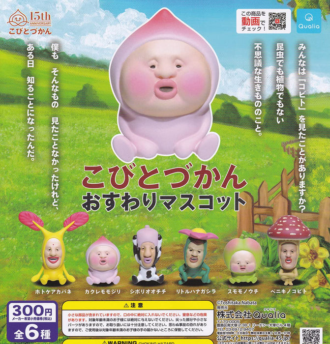Qualia Kobito pictorial book Sitting Mascot Set of 6 Full Complete Gashapon toys_1