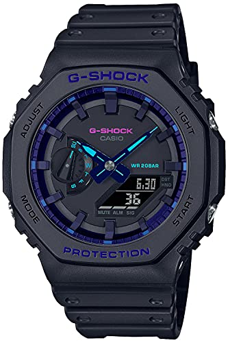 CASIO G-SHOCK Quartz Men's Watch Black Virtual Blue Series GA-2100VB-1AJF NEW_1