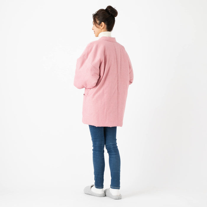 Japanese Warm Wear Kimono Hanten Winter Jacket for Women Pink Made in Japan NEW_3