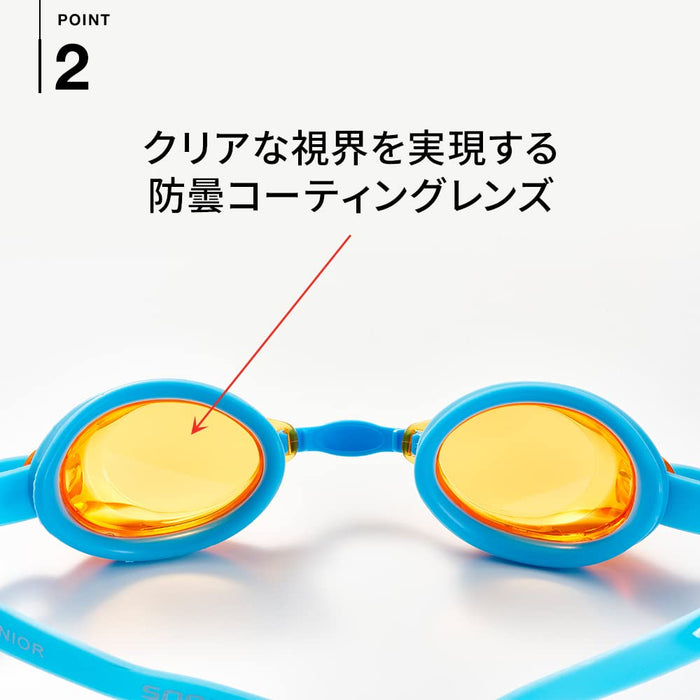 Speedo Swimming Goggles Jet Junior Unisex SEB02210 Blue/Orange One Size NEW_4