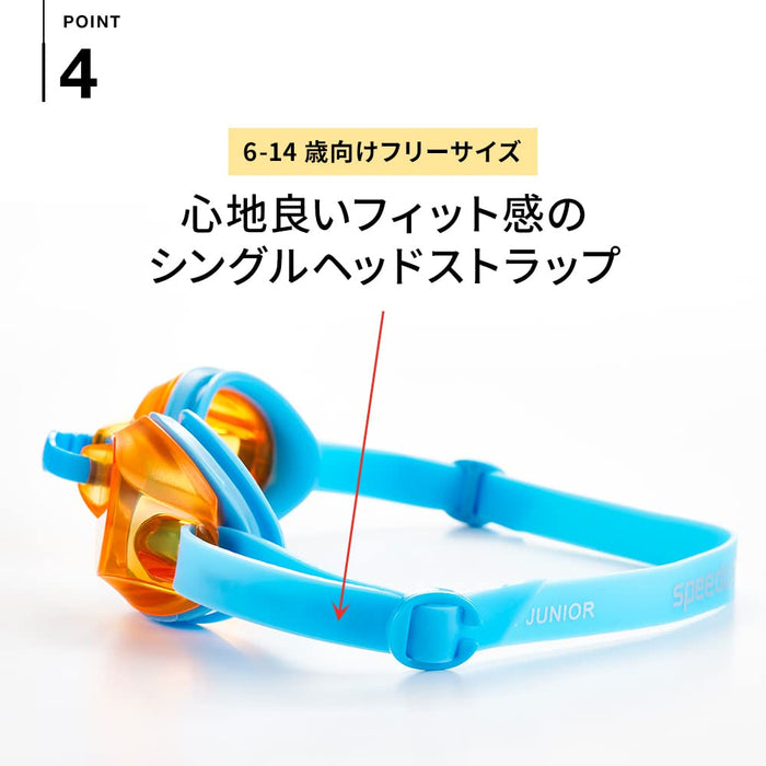 Speedo Swimming Goggles Jet Junior Unisex SEB02210 Blue/Orange One Size NEW_6