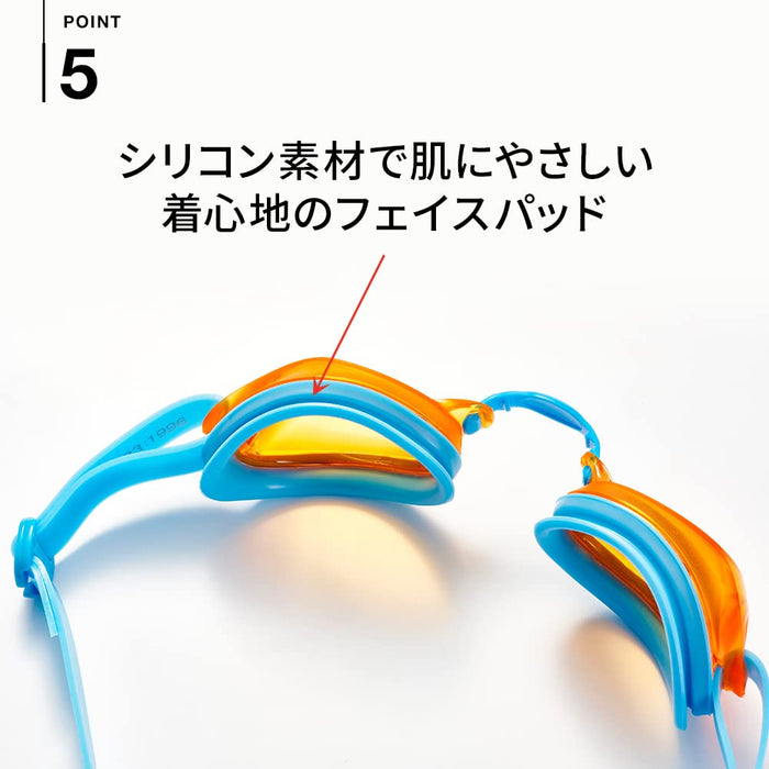 Speedo Swimming Goggles Jet Junior Unisex SEB02210 Blue/Orange One Size NEW_7