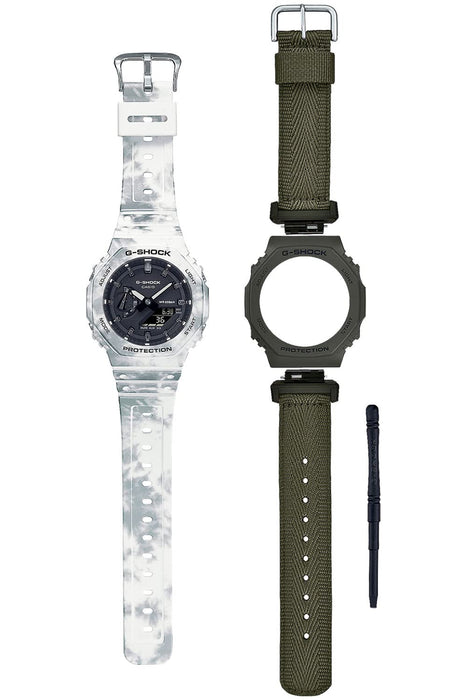 CASIO G-SHOCK GAE-2100GC-7AJR GRUNGE SNOW CAMOUFLAGE Men's Watch w/ Parts NEW_1