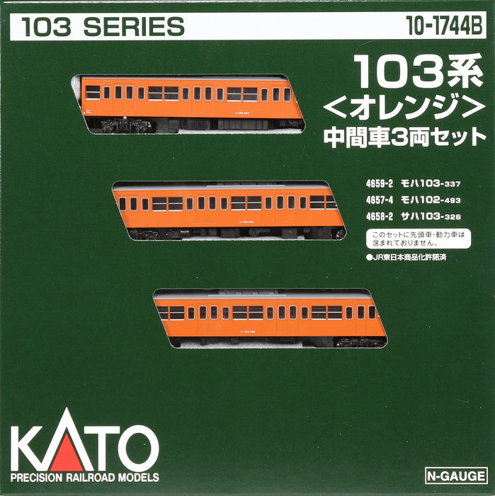 KATO N gauge 103 series orange intermediate car 3-car set 10-1744B model Train_1