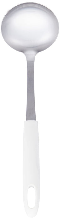 Shimomura Kogyo Made in Japan Easy-to-use Ladle AOT-240 White Stainless Steel_2