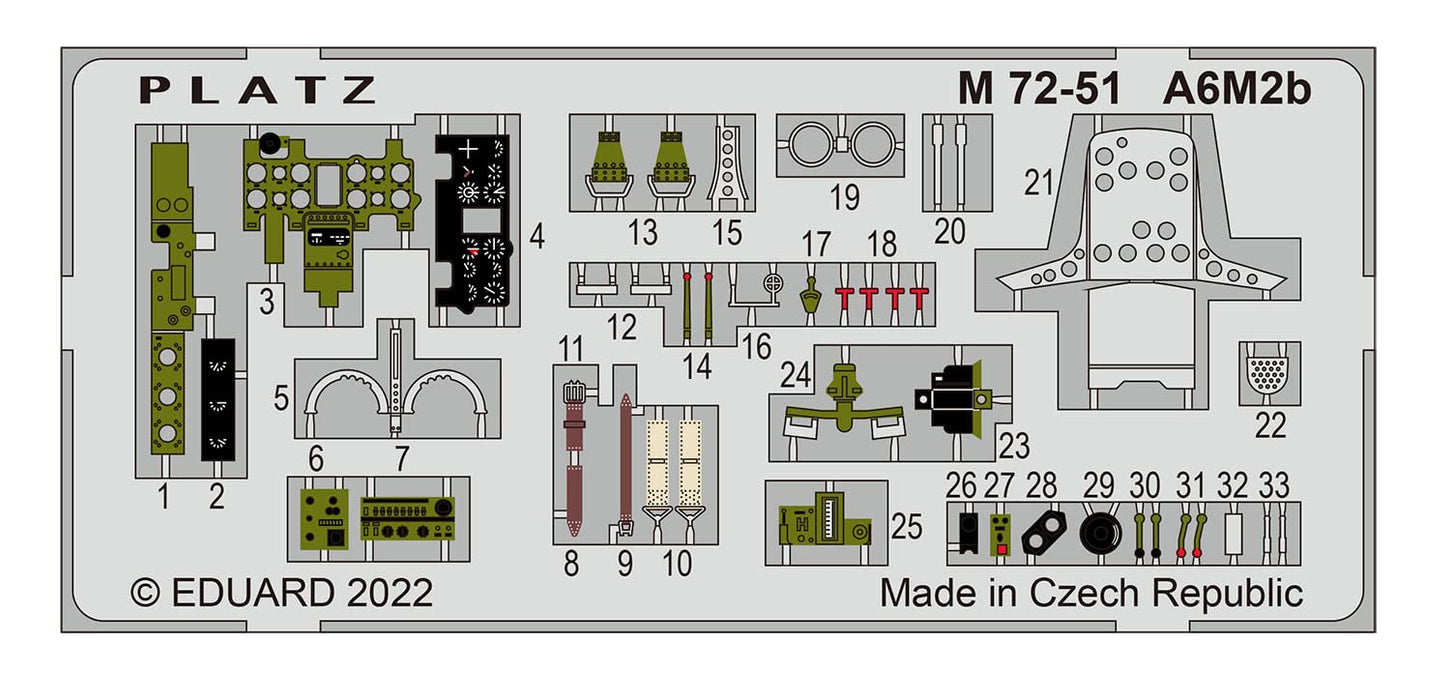 1/72 WW.II IJN Mitsubishi A6M2 Zero Fighter Type21 Detail Up Parts Set M72-51_1