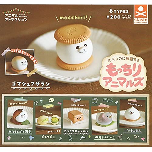Stand Stones animal attractions Mocchiri Animals mimic food Set of 6 Gashapon_1