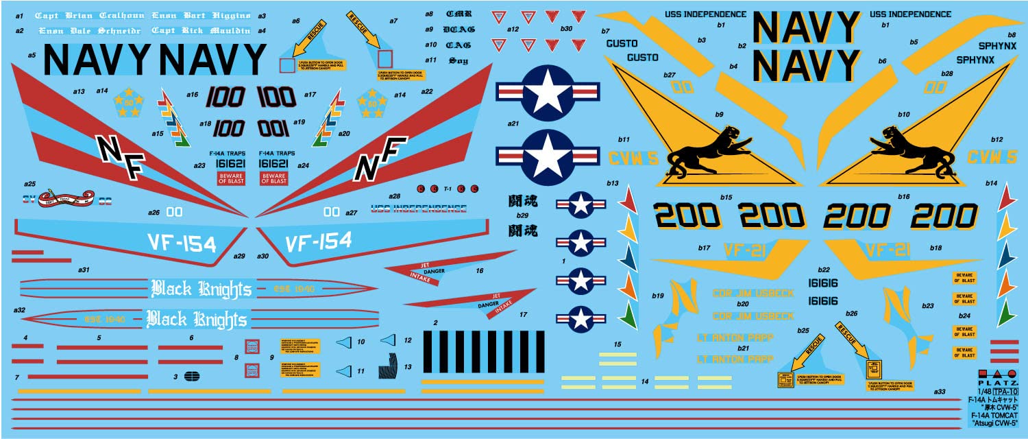 Platts/Italeri 1/48 US Navy Carrier Fighter F-14A Tomcat Atsugi CVW-5 Kit TPA-10_3