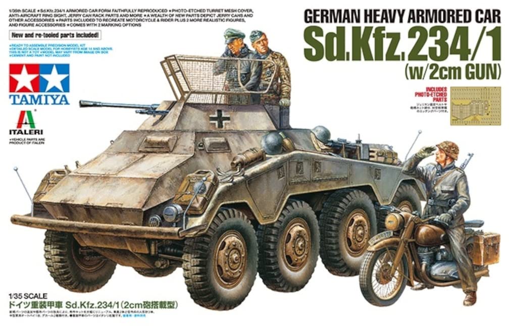 TAMIYA ITALERI Series 19 GERMAN HEAVY ARMORED CAR Sd.Kfz. 234/1 kit 37019-000_6