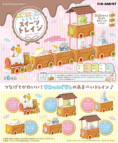 Re-Ment Sumikko Gurashi Mogumogu Sweets Train 6 pieces Complete BOX 172910-box_1
