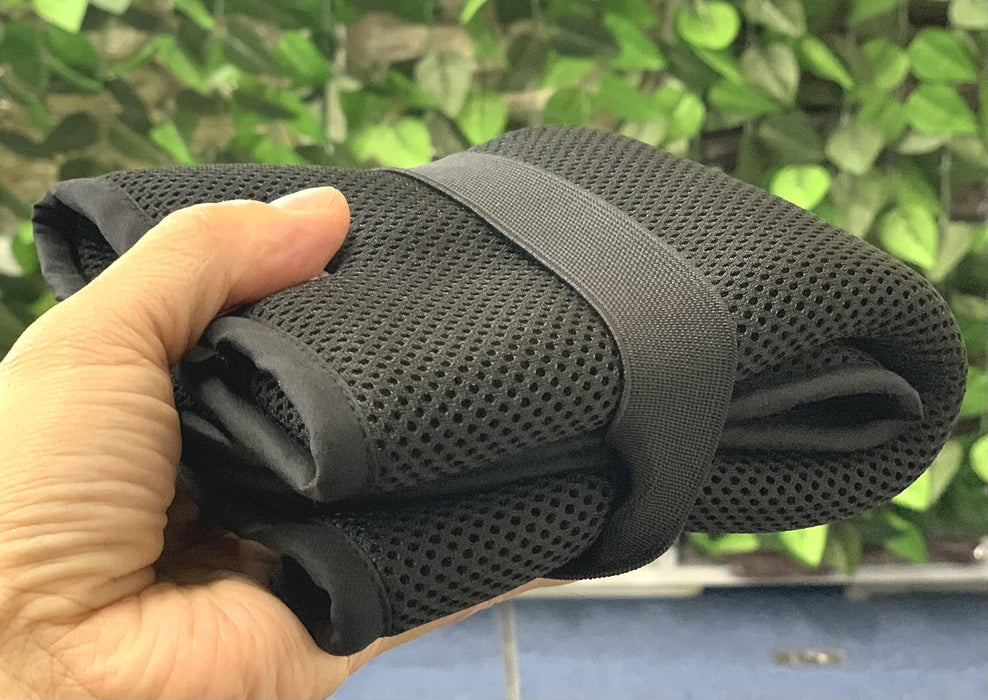 Folding Sauna Mat Black 3D Mesh Triple Compact Washable Polyester Made in Japan_3