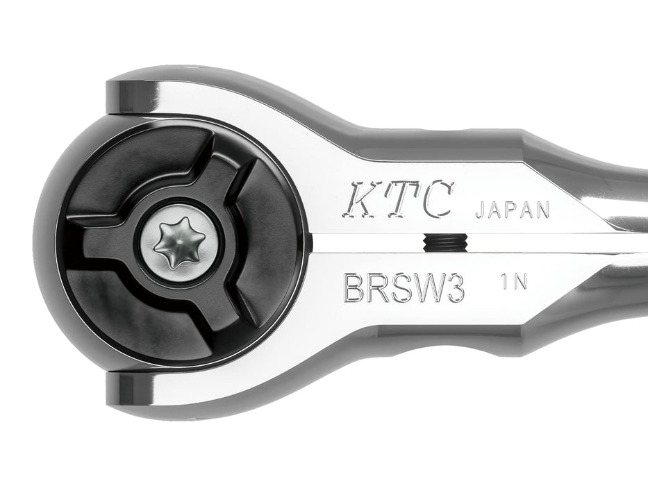 KTC 3/8" 9.5sq. long swivel ratchet handle BRSW3L Silver Made in Japan Metal NEW_3