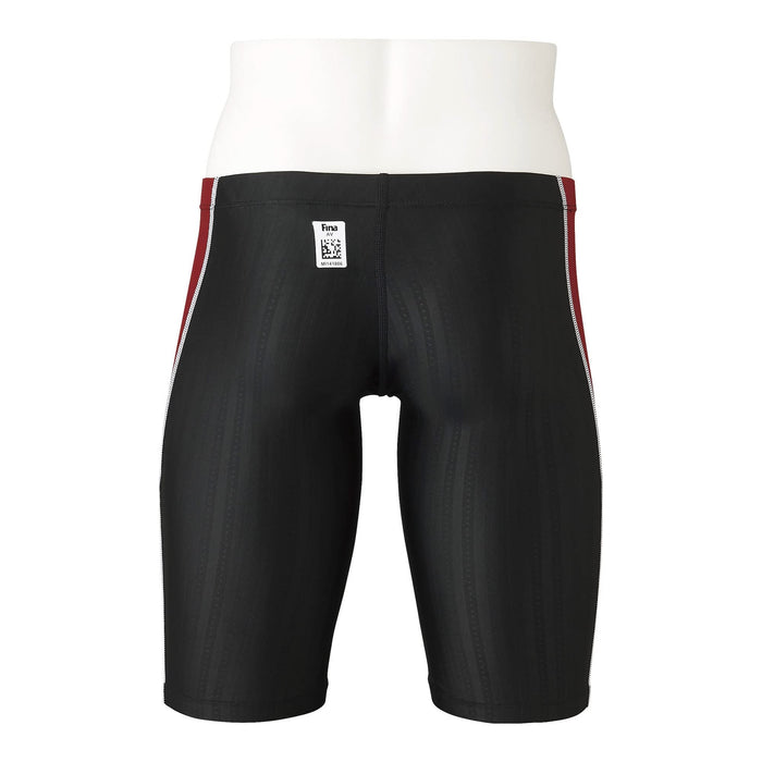 MIZUNO N2MB1024 Men's Swimsuit STREAM ACE Half Spats Black/Red Size S Polyester_2