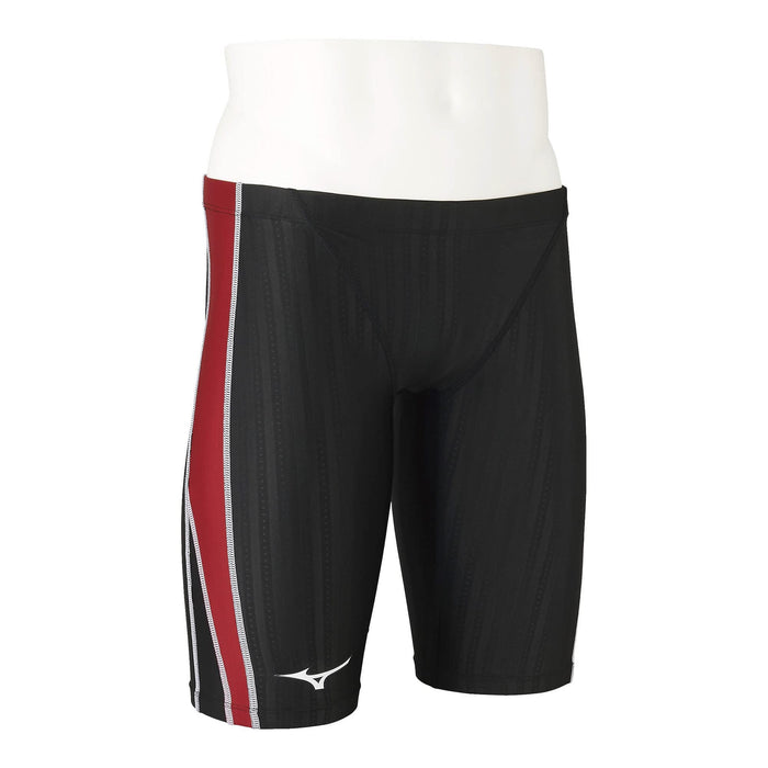 MIZUNO N2MB1024 Men's Swimsuit STREAM ACE Half Spats Black/Red Size S Polyester_4