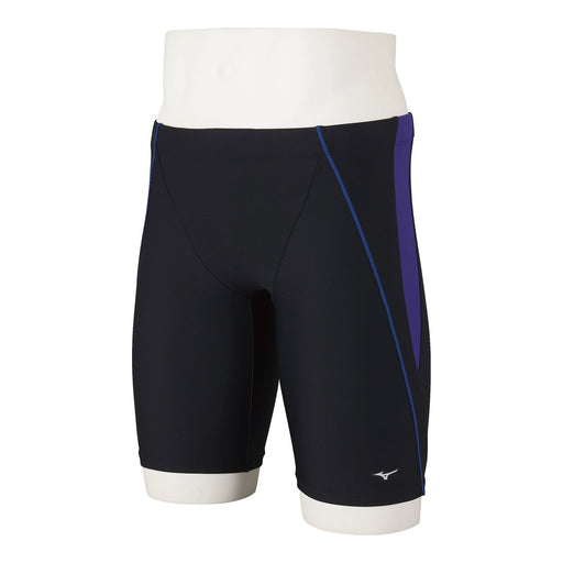 MIZUNO N2JB2101 Men's Swimsuit STROKE ONE Half Spats Inseam 23cm BlackxPurple XL_1