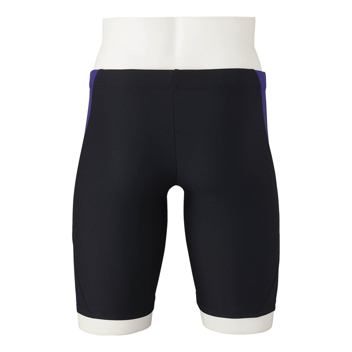 MIZUNO N2JB2101 Men's Swimsuit STROKE ONE Half Spats Inseam 23cm BlackxPurple XL_2