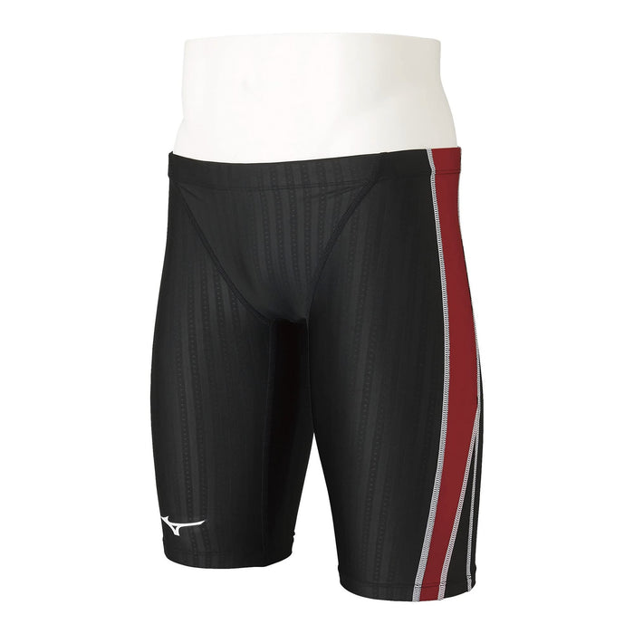MIZUNO N2MB1024 Men's Swimsuit STREAM ACE Half Spats Black/Red Size M Polyester_1