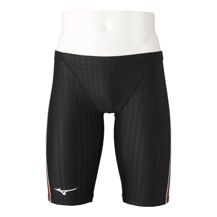 MIZUNO N2MB1024 Men's Swimsuit STREAM ACE Half Spats Black/Red Size M Polyester_3