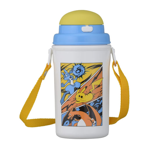 Pokemon Center Original Water Bottle with Straw Battle Start! H18.5xW9.7xD8.7cm_1