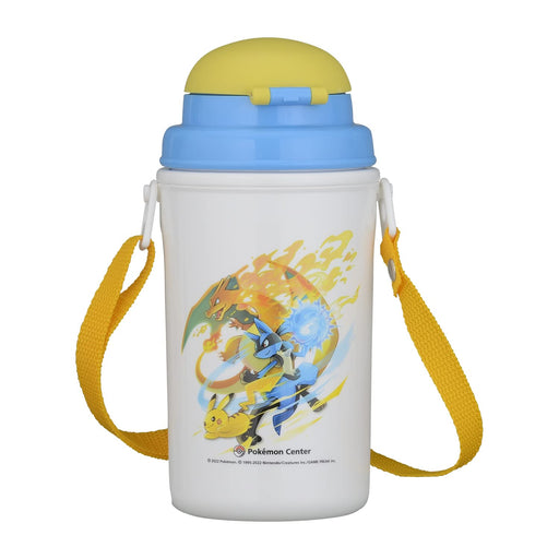 Pokemon Center Original Water Bottle with Straw Battle Start! H18.5xW9.7xD8.7cm_2