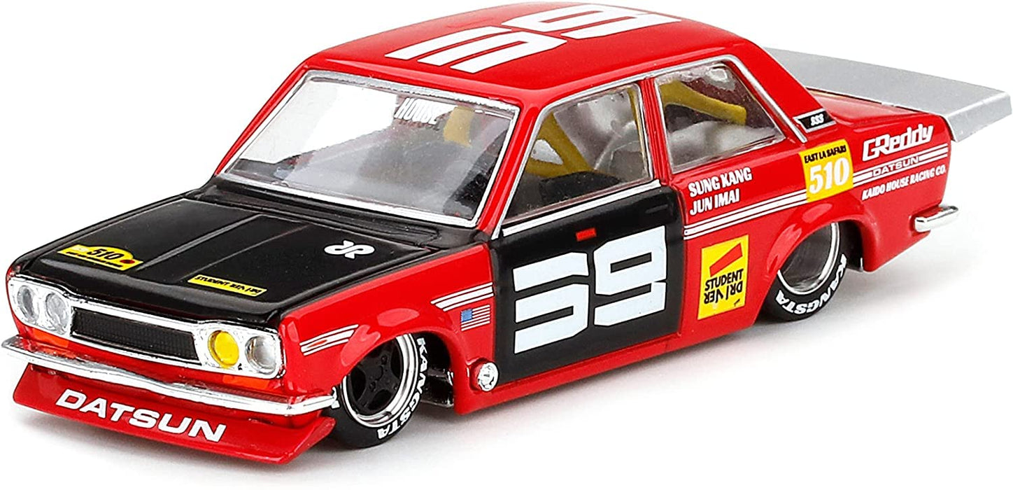 MINI GT 1/64 Datsun 510 Pro Street SK510 Red Kaido House LHD Diecast Car NEW_1