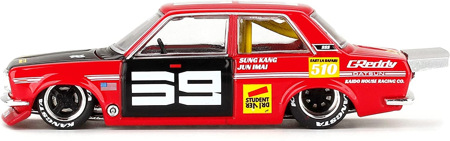 MINI GT 1/64 Datsun 510 Pro Street SK510 Red Kaido House LHD Diecast Car NEW_3
