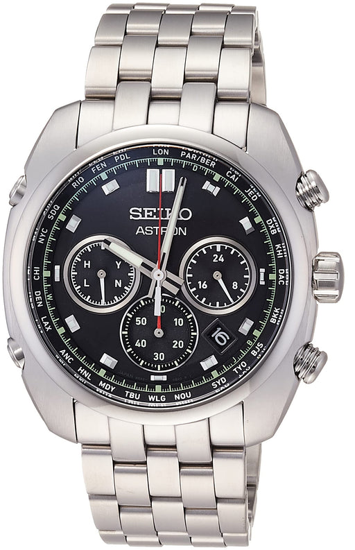 Seiko Astron SBXY027 Titanium Solar Radio Men's Watch Chronograph Silver NEW_1