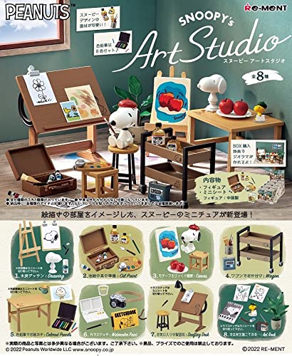 Re-Ment Peanuts SNOOPY's Art Studio 8 pieces Complete BOX PVC NEW from Japan_1
